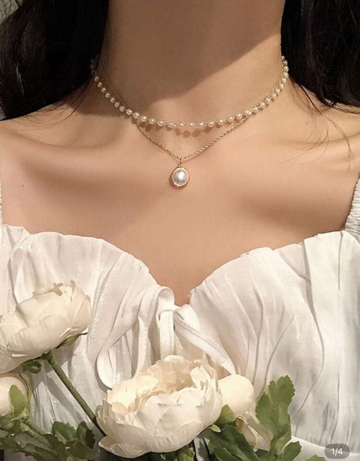 Unique Double Layer Pearl Pendant