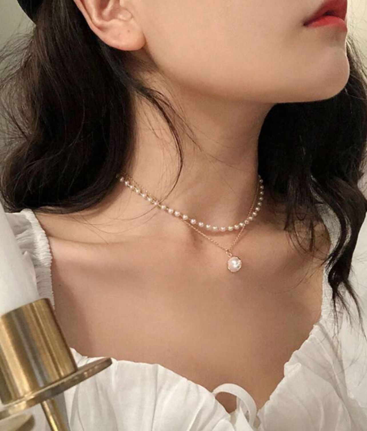 Unique Double Layer Pearl Pendant