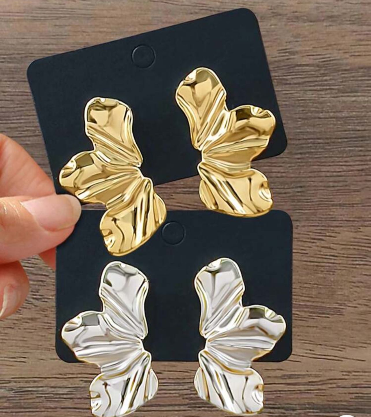 Betykuku 2 Pairs Fashionable Silver Leaf Stud Earrings,