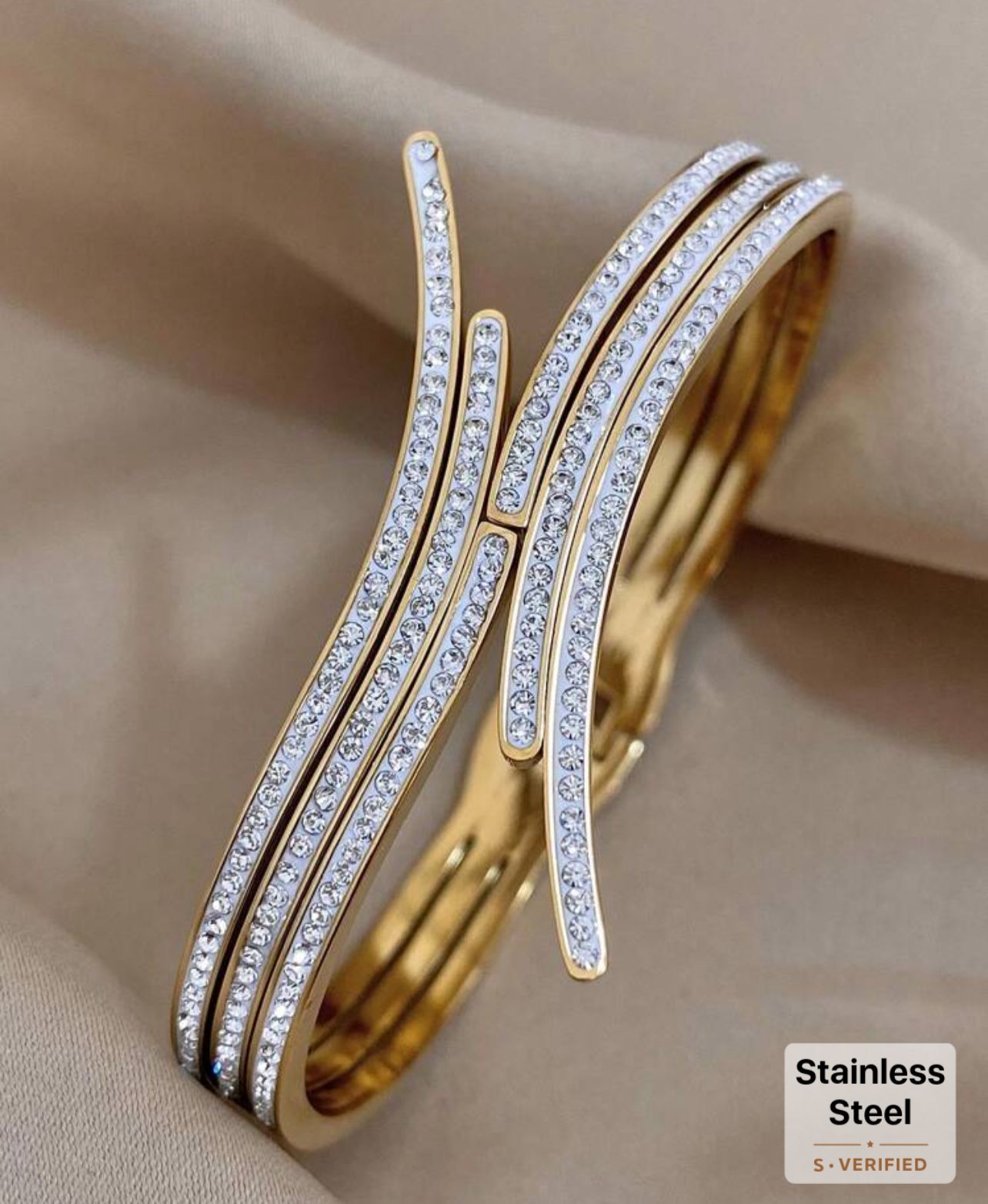PC Unique Design Gold Color Stainless Steel Bracelet Stackable Bangle
