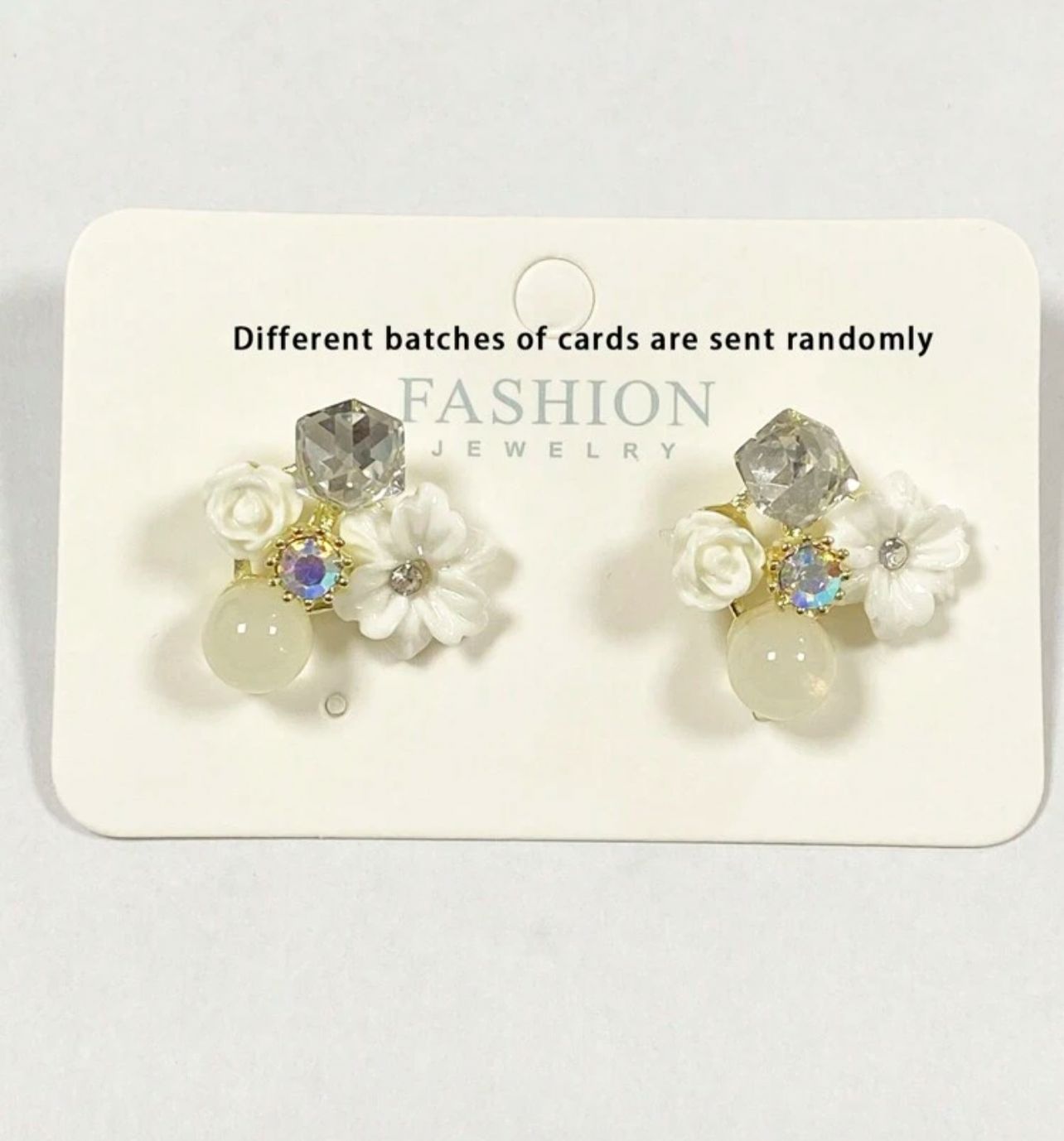 1 Pair Vintage Floral Crystal Earrings