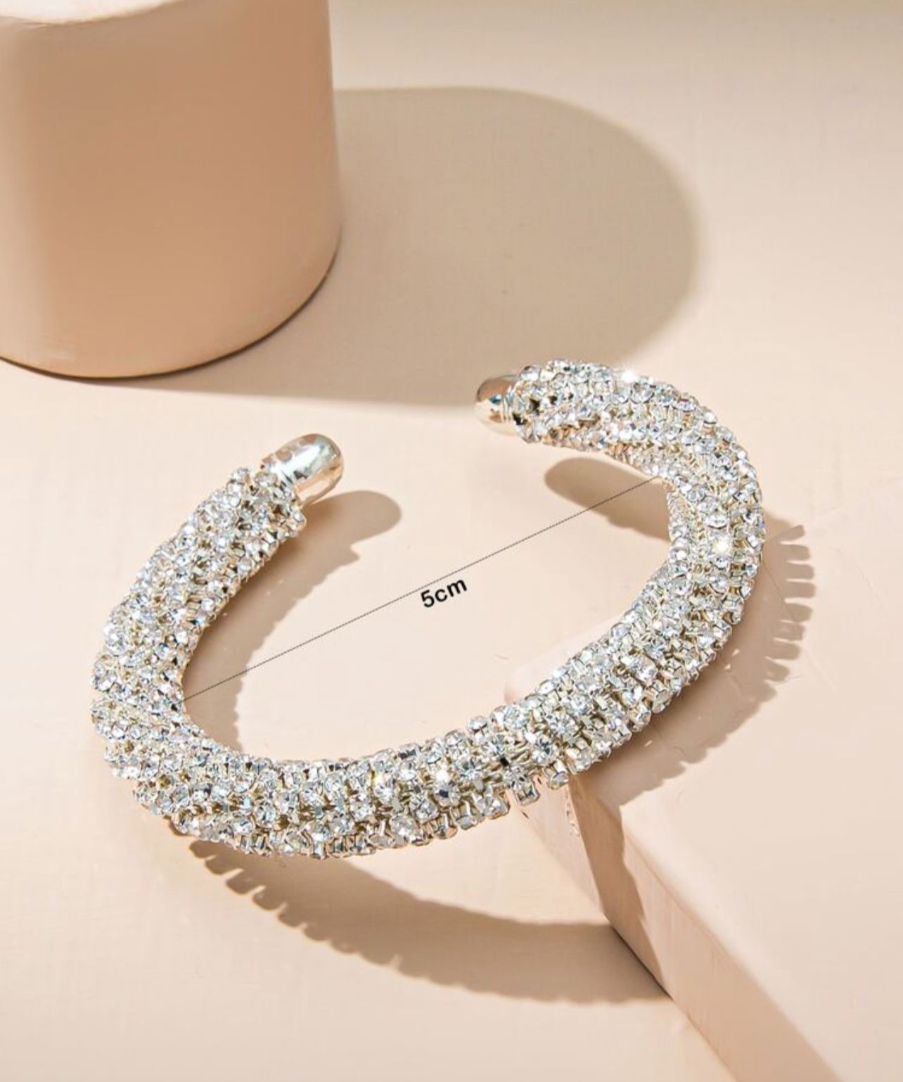 Rhinestone Decor Cuff Bangle